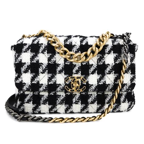 chanel 19 black and white|chanel 19 bag sizes.